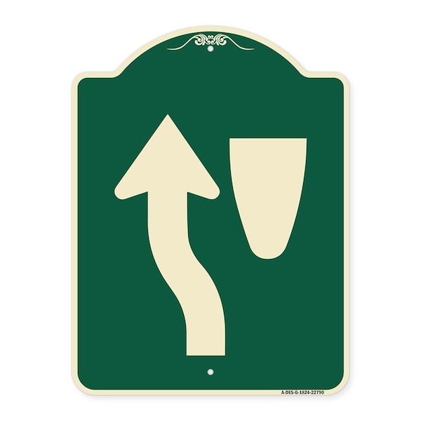 Traffic Keep Left Symbol Heavy-Gauge Aluminum Architectural Sign, 24" x 18", G-1824-22790